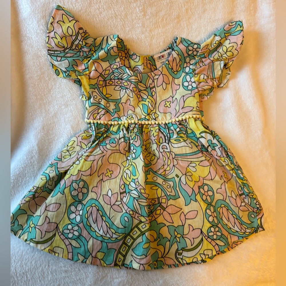 Cartwheels floral baby dress with bloomers